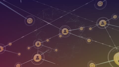 Digital Network Interface with Connected User Icons