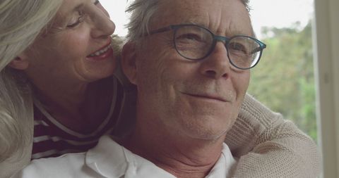 Senior Couple Embracing at Home Sharing Tender Moment - Download Free Stock Images Pikwizard.com