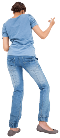 transparent woman pretending playing air guitar in blue clothes - Download Free Stock Videos Pikwizard.com