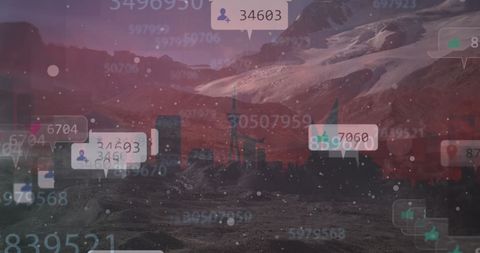 Surreal Social Media Imagery Over Mountainous Landscape