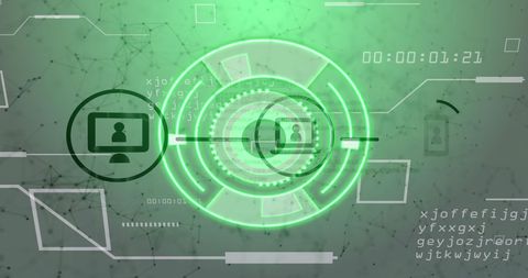 Digital Network Security Interface with Scanning Scope - Download Free Stock Images Pikwizard.com