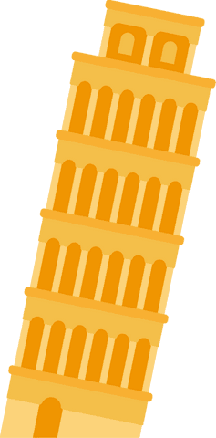 flat design leaning tower of pisa with transparent background - Download Free Stock Videos Pikwizard.com