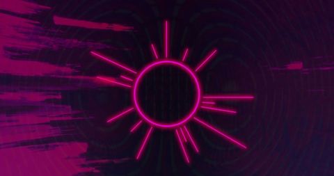 Futuristic Neon Sunburst with Dynamic Glowing Effects