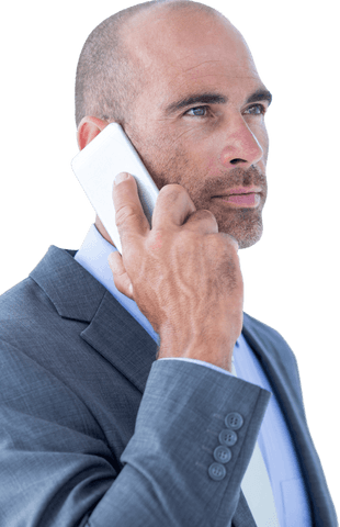 Transparent Confident Businessman Speaking on Smartphone - Download Free Stock Videos Pikwizard.com