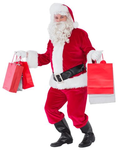 Santa Claus Carrying Shopping Bags in Transparent Costume - Download Free Stock Videos Pikwizard.com