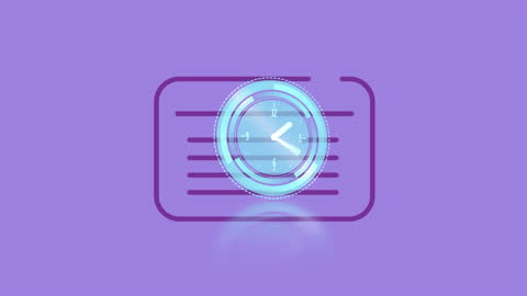 Animated Clock Overlay on Blue Background with Ticking