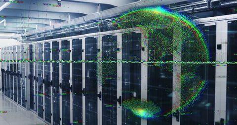 Digital globe hologram in advanced data center