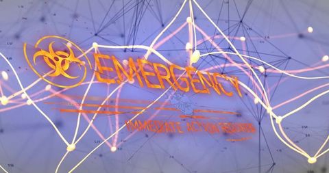 Digital biohazard alert with emergency action interface