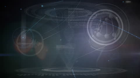 Futuristic DNA and Data Visualization Concept