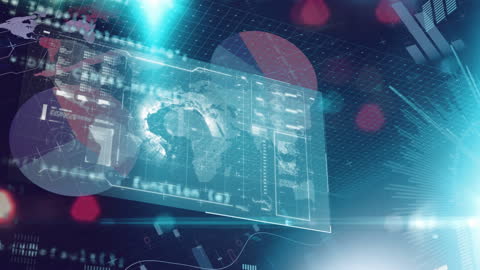 Futuristic Digital Data Interface with Global Surfaces