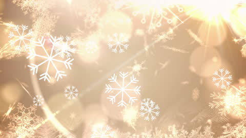 Festive Snowflake Christmas Background with Sunlight