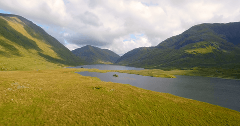 Transparent Sky Over Serene Mountain Lake View