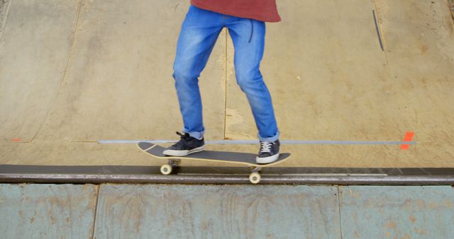 Young Person Skateboarding on Half-Pipe at Skatepark - Download Free Stock Images Pikwizard.com