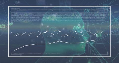 Data Processing on Human Head with Network Visualization - Download Free Stock Images Pikwizard.com