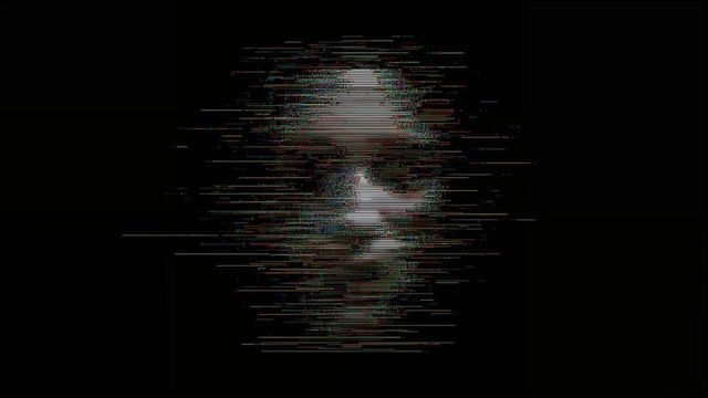 Abstract Digital Face with Glitch Effects