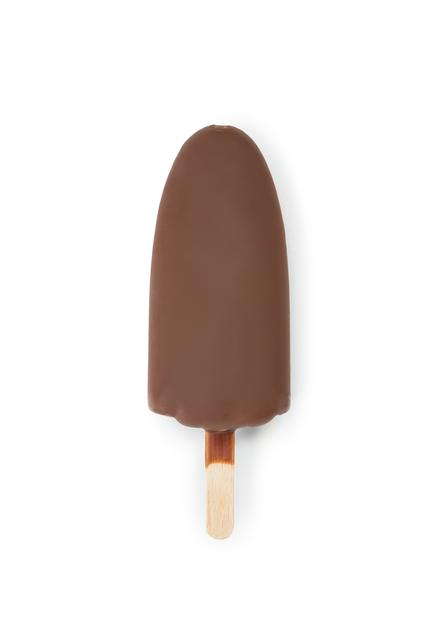 Close-up of chocolate ice cream bar on a stick