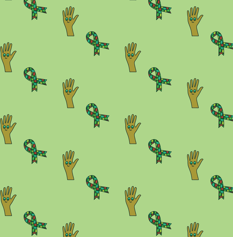 transparent green pattern with hands and ribbon designs - Download Free Stock Videos Pikwizard.com