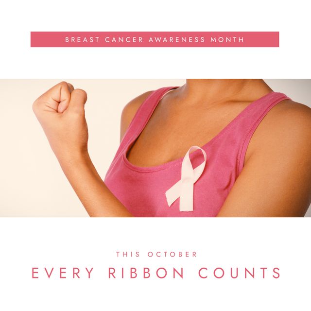 October Breast Cancer Awareness Month Pink Ribbon Strength - Download Free Stock Templates Pikwizard.com