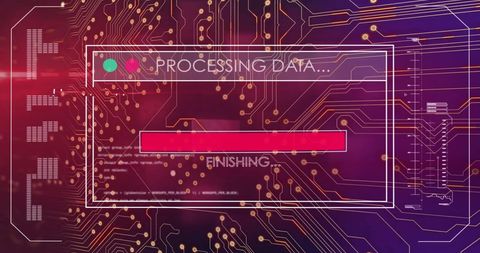 Digital Data Processing with Futuristic Circuit Background - Download Free Stock Images Pikwizard.com