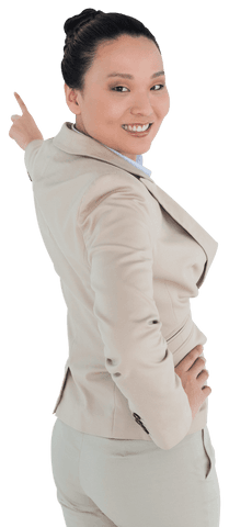 happy asian businesswoman turning on transparent background - Download Free Stock Videos Pikwizard.com