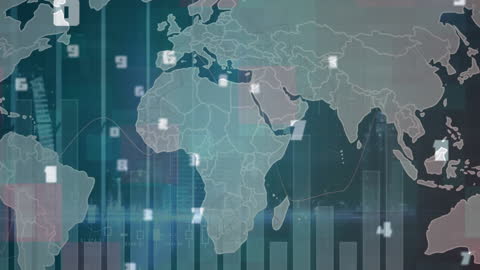 Global Data Analytics Overlaid on World Map for Business Insights