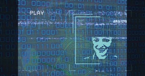 Digital Face Recognition Technology with Binary Code Interface - Download Free Stock Images Pikwizard.com