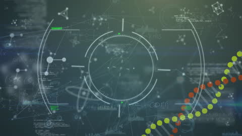 Digital DNA Sequence with Scientific Data Animation Background