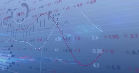 Dynamic Financial Data with Graphs on Blue Background - Download Free Stock Images Pikwizard.com