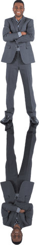 Confident African American Businessman with Reflection Transparent Background - Download Free Stock Videos Pikwizard.com