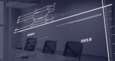 Office Environment with Digital Data Visualizations