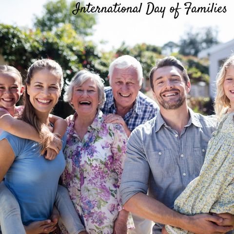 Intergenerational family celebrating togetherness outdoors