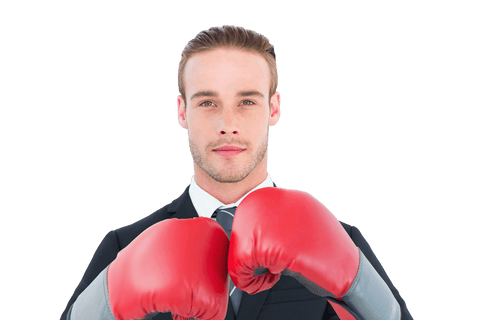 Confident Businessman Wearing Boxing Gloves Transparent Background - Download Free Stock Videos Pikwizard.com
