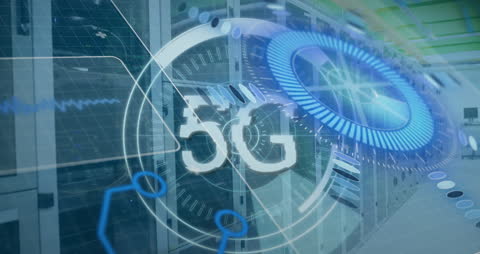 Futuristic 5G Technology and Data Network Animation