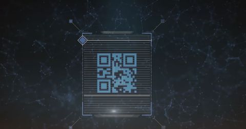 Digital QR Code with Network Connections and Security Interface - Download Free Stock Images Pikwizard.com