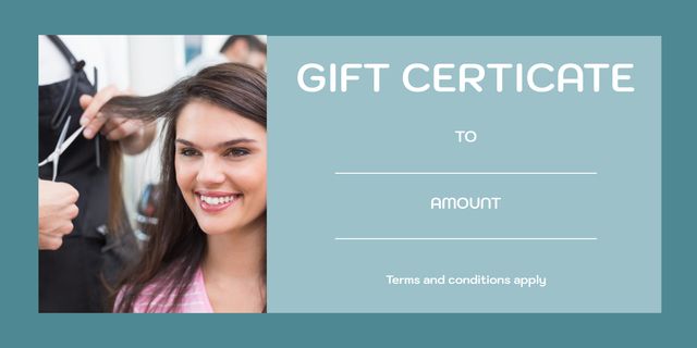 Perfect for promoting salon services, this versatile gift certificate template is ideal for hair stylists and beauty salons. Suitable for use in marketing campaigns, client giveaways, and special events. Easily customizable to include specific details.