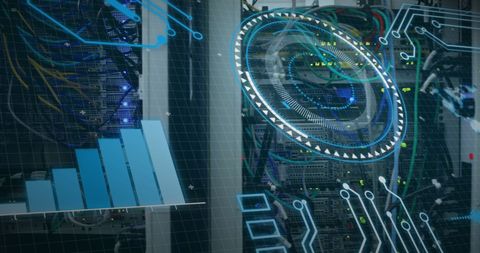 Advanced Data Processing with Digital Interface Overlay - Download Free Stock Images Pikwizard.com