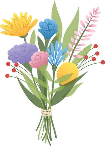 colorful floral bouquet illustration on transparent background - Download Free Stock Videos Pikwizard.com