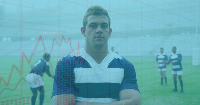 Confident Rugby Player Incorporating Data Analysis On Field - Download Free Stock Images Pikwizard.com