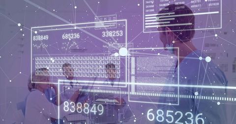 Digital Innovations in Healthcare Team Meeting with Data Overlays