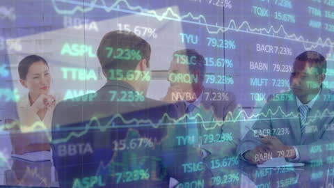 Business Team Analyzing Financial Data Conference