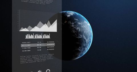 Digital Data Analytics with Earth in Background - Download Free Stock Images Pikwizard.com