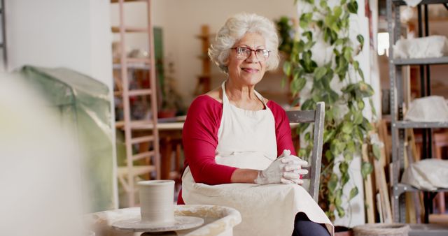 Senior Woman Enjoying Pottery in Workshop - Download Free Stock Images Pikwizard.com