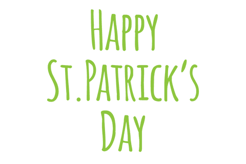 Happy st. Patrick's day text on transparent background design