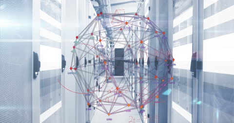 Futuristic Data Network and Digital Interface Projection