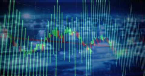 Futuristic Financial Data Visualization with Dynamic Bars