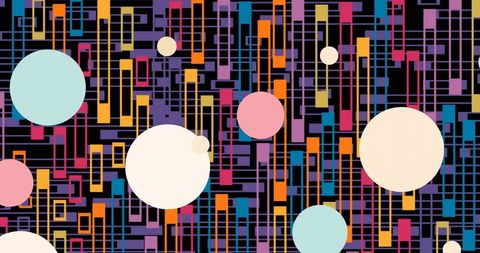 Colorful Geometric Abstract Pattern on Black Background