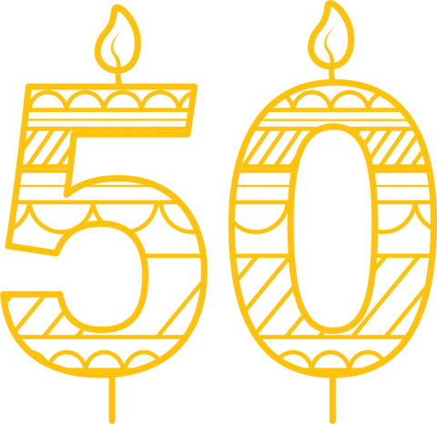 Yellow 50 Birthday Candle Illustration Transparent Background - Download Free Stock Videos Pikwizard.com