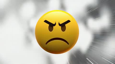 Angry Emoji Hologram with Pulsating Energy