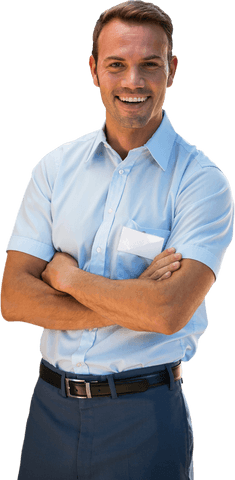 smiling man in light blue shirt on transparent background - Download Free Stock Videos Pikwizard.com