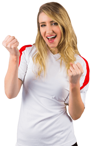 transparent joyful football fan cheering in white jersey - Download Free Stock Videos Pikwizard.com